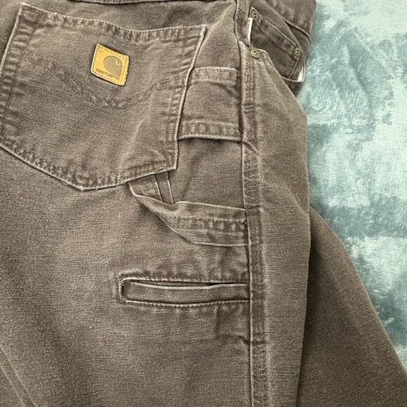 Carhartt B174 DKB Men's Relaxed Fit Brown Duck Carpenter Pants 42X34(40x32) Y2K - Picture 9 of 11